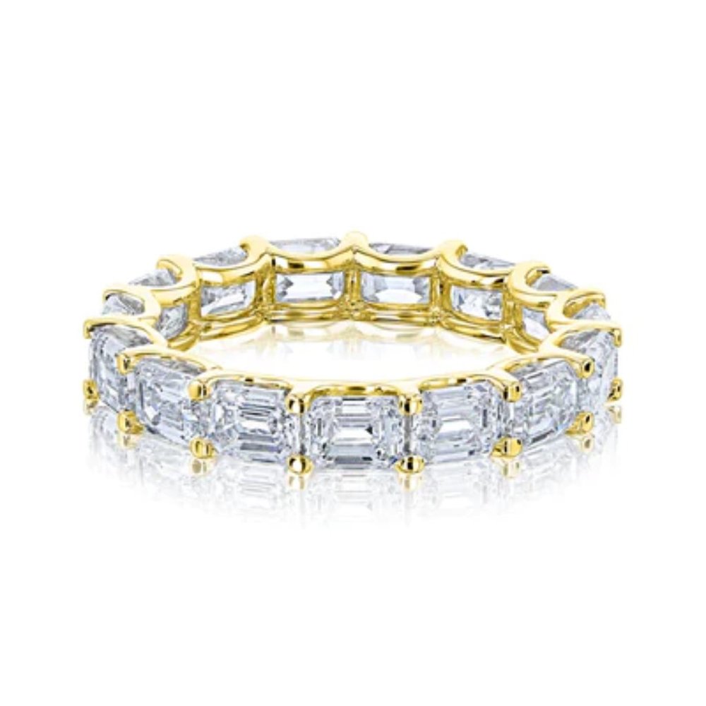 Three Carat Emerald Cut 14K (or 18k upon request) Gold Eternity Band Ring
